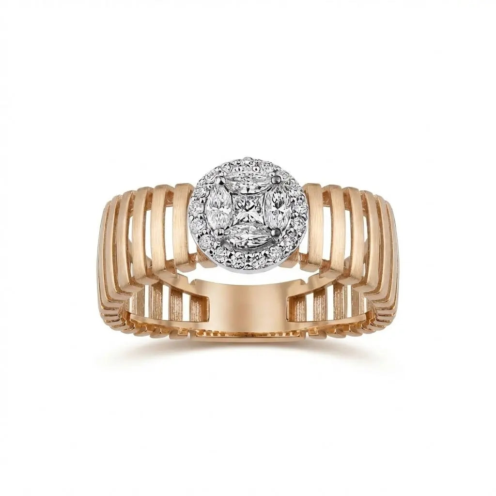 14ct/14K Rose Gold Natural Diamond Ring – Princess Halo Diamond