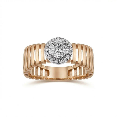 14ct/14K Rose Gold Natural Diamond Ring – Princess Halo Diamond