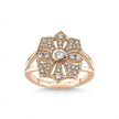 14ct/14K Rose Gold Natural Diamond Ring – Vintage Floral Diamond