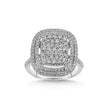 14ct/14K White Gold Natural Diamond Ring – Double Halo Diamond 1.06ct