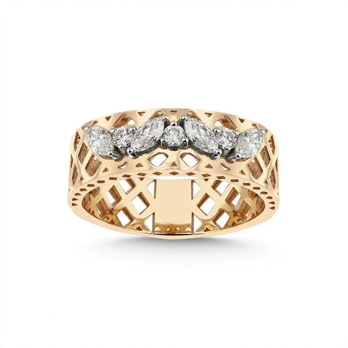 14ct/14K Gold Natural Diamond Ring – Marquise Diamond