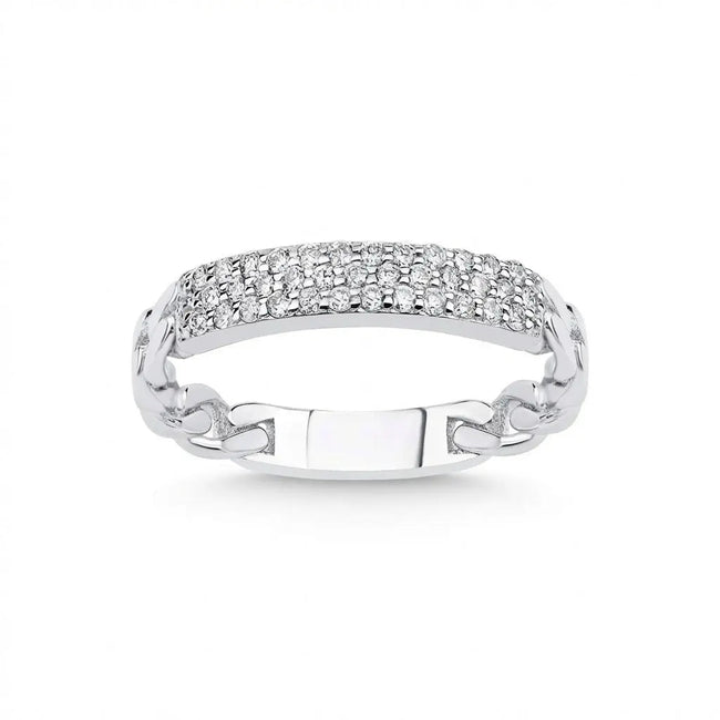 Gold Wedding Band – Pavé Diamond – 14ct Gold