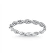 14ct/14K White Gold Natural Diamond Ring – Twisted Pavé Diamond