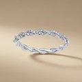 14ct/14K White Gold Natural Diamond Ring – Twisted Pavé Diamond