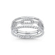 14ct/14K White Gold Natural Diamond Ring – Triple Pavé Diamond