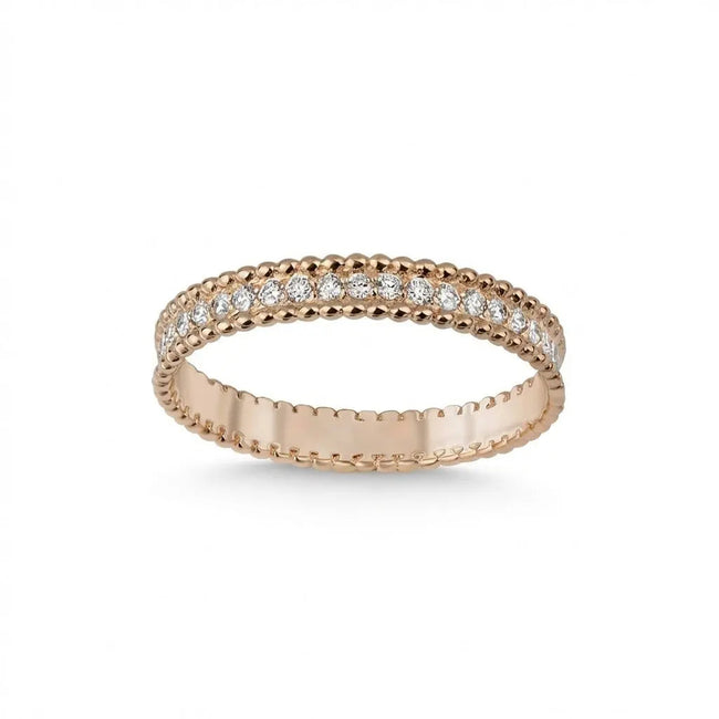 14ct/14K Gold Natural Diamond Ring – Classic Pavé Diamond
