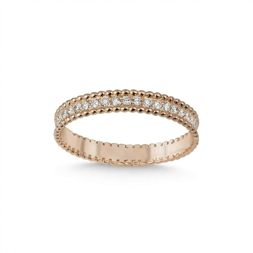 14ct/14K Gold Natural Diamond Ring – Classic Pavé Diamond