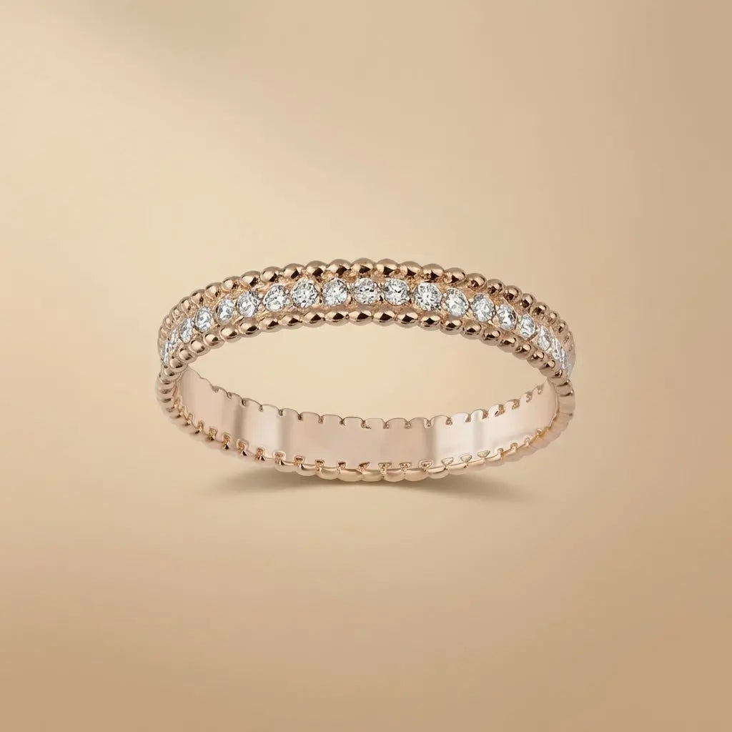 14ct/14K Gold Natural Diamond Ring – Classic Pavé Diamond