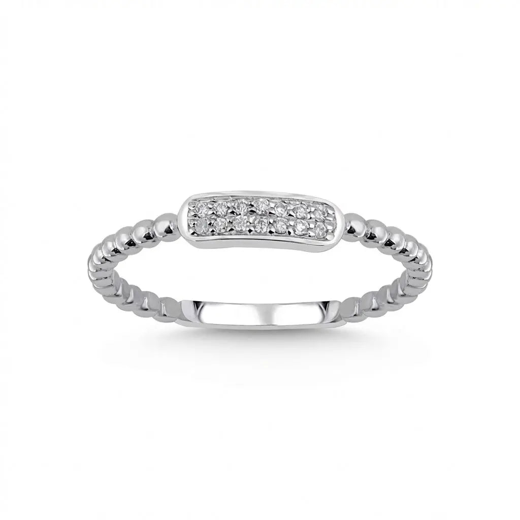 14ct/14K White Gold Natural Diamond Ring – Minimal Diamond Bar