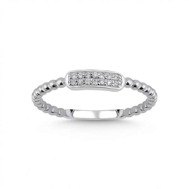 14ct/14K White Gold Natural Diamond Ring – Minimal Diamond Bar