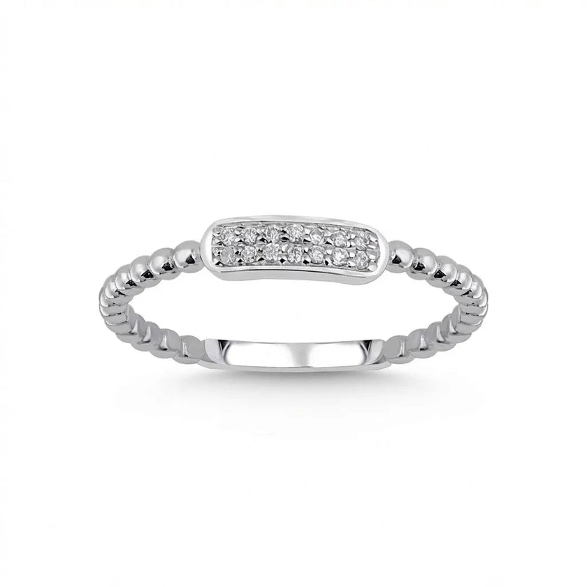 14ct/14K White Gold Natural Diamond Ring – Minimal Diamond Bar