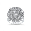 14ct/14K White Gold Natural Diamond Ring – Vintage Floral Diamond Cluster 1.43ct