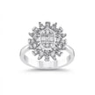 14ct/14K White Gold Natural Diamond Ring – Sunburst Diamond Cluster 0.71ct