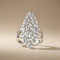 14ct/14K White Gold Natural Diamond Ring – Marquise Baguette 0.96ct