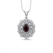 14ct/14K White Gold Ruby & Diamond Necklace – Ruby Sunburst Diamond 2.68ct