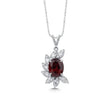 14ct/14K White Gold Ruby & Diamond Pendant – Oval Ruby Diamond Leaf 5.06ct