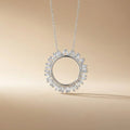 14ct/14K White Gold Natural Diamond Pendant – Circular Baguette Diamond Sunburst 0.45ct
