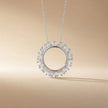 14 Karat Weißgold Naturdiamant-Anhänger – runder Baguette-Diamant-Sonnenstrahl 0,45 ct
