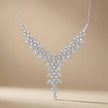 14ct/14K White Gold Natural Diamond Necklace – V Shape Diamond Statement 3.02ct