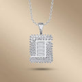 14ct/14K White Gold Natural Diamond Pendant – Baguette Center Square Diamond 1.03ct