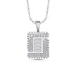 14ct/14K White Gold Natural Diamond Pendant – Baguette Center Square Diamond 1.03ct