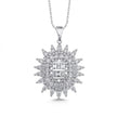 14ct/14K White Gold Natural Diamond Pendant – Radiant Starburst Diamond 1.28ct