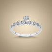 14K White Gold Natural Diamond Ring – Hexagon Diamond with Baguette Center 0.18ct
