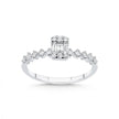 14ct/14K White Gold Natural Diamond Ring – Baguette Diamond Cluster with Accented 0.34ct