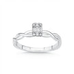 14ct/14K White Gold Natural Diamond Ring – Twisted Baguette Diamond 0.12ct