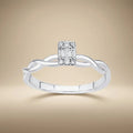14ct/14K White Gold Natural Diamond Ring – Twisted Baguette Diamond 0.12ct