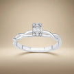 14ct/14K White Gold Natural Diamond Ring – Twisted Baguette Diamond 0.12ct