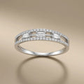 14ct/14K White Gold Natural Diamond Ring – Baguette Diamond Center 0.31ct
