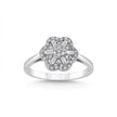 14ct/14K White Gold Natural Diamond Ring – Vintage Flower Diamond Cluster 0.3ct