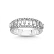 14ct/14K White Gold Natural Diamond Ring – Baguette Round Diamond Openwork 0.64ct