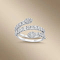 14ct/14K White Gold Natural Diamond Ring – Wrap Style Baguette Diamond 1.01ct