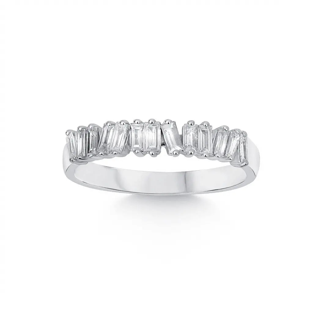 14ct/14K White Gold Natural Diamond Ring – Baguette Diamond 0.36ct