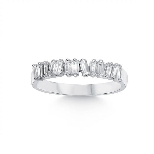 14ct/14K White Gold Natural Diamond Ring – Baguette Diamond 0.36ct
