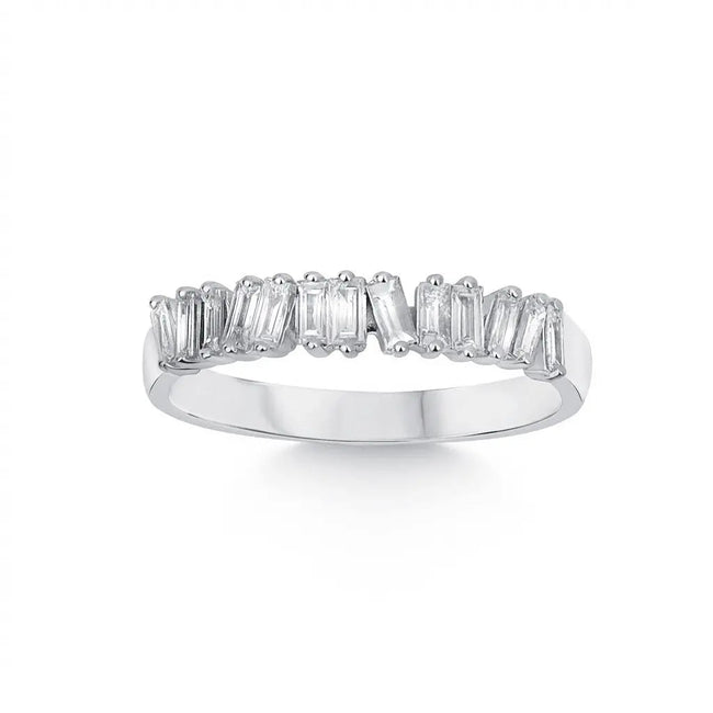 14ct/14K White Gold Natural Diamond Ring – Baguette Diamond 0.36ct