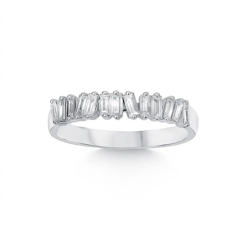 14ct/14K White Gold Natural Diamond Ring – Baguette Diamond 0.36ct
