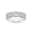 14ct/14K White Gold Natural Diamond Ring – Baguette Diamond Multi Row 1.26ct
