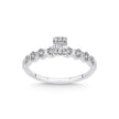 14K White Gold Natural Diamond Ring – Hexagon Diamond with Baguette Center 0.18ct