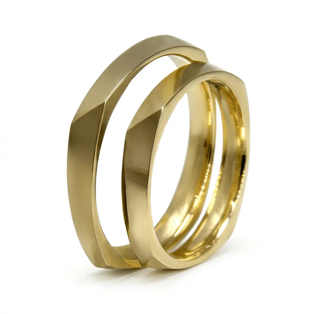 3mm Gold Wedding Band – Faceted Vega – 9ct/14ct/18ct Gold