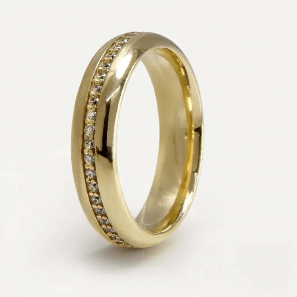 5mm Gold Wedding Band – Luna Diamond Line – 9ct/14ct/18ct Gold