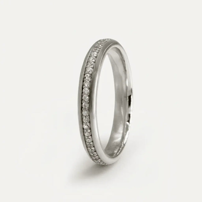3mm Gold Wedding Band – Diamond Line Luna – 9ct/14ct/18ct Gold