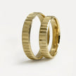 4mm Gold Wedding Band – Architectural Cut Vector – 9ct/14ct/18ct Gold