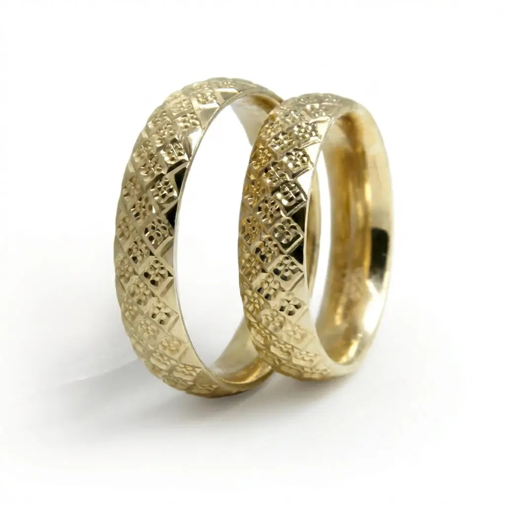 5mm Gold Wedding Band – Faceted 2 – 9ct/14ct/18ct Gold