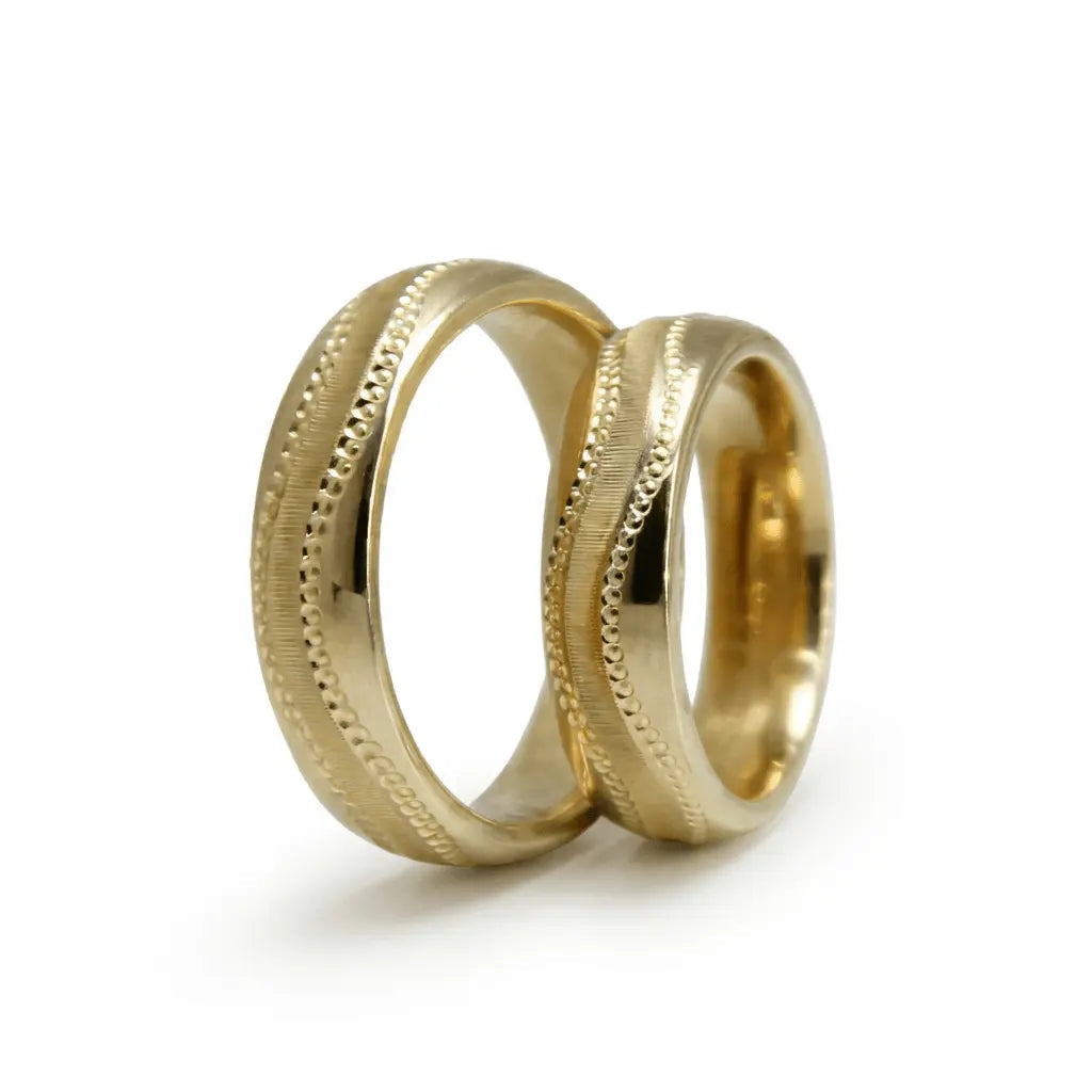 5mm Gold Wedding Band – Milgrain Edge – 9ct/14ct/18ct Gold