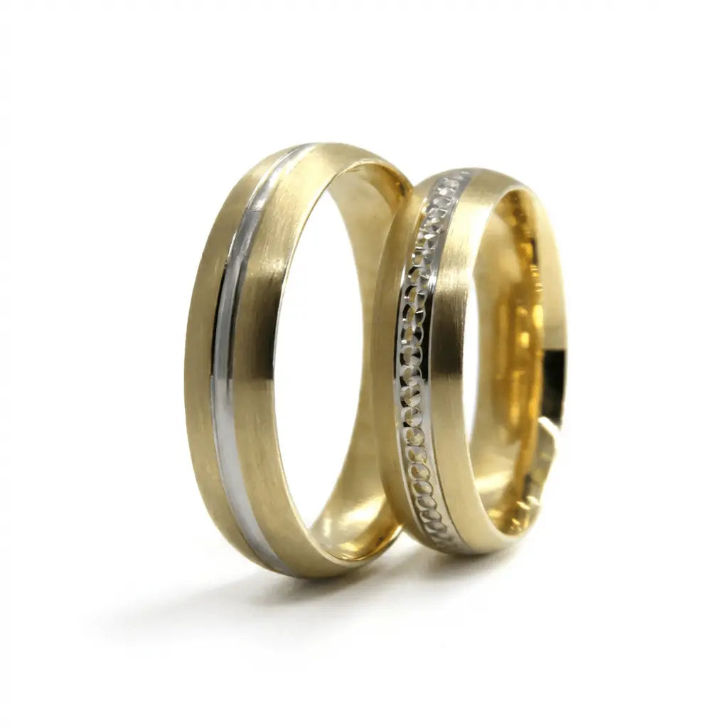 5mm Gold Wedding Band – Center Line Stone Channel – 9ct/14ct/18ct Gold
