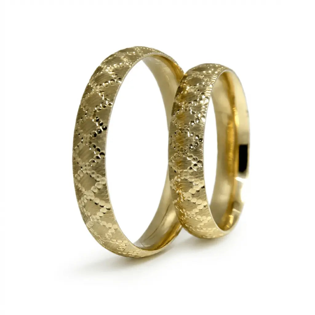 4mm Gold Wedding Band – Lattice – 9ct/14ct/18ct Gold
