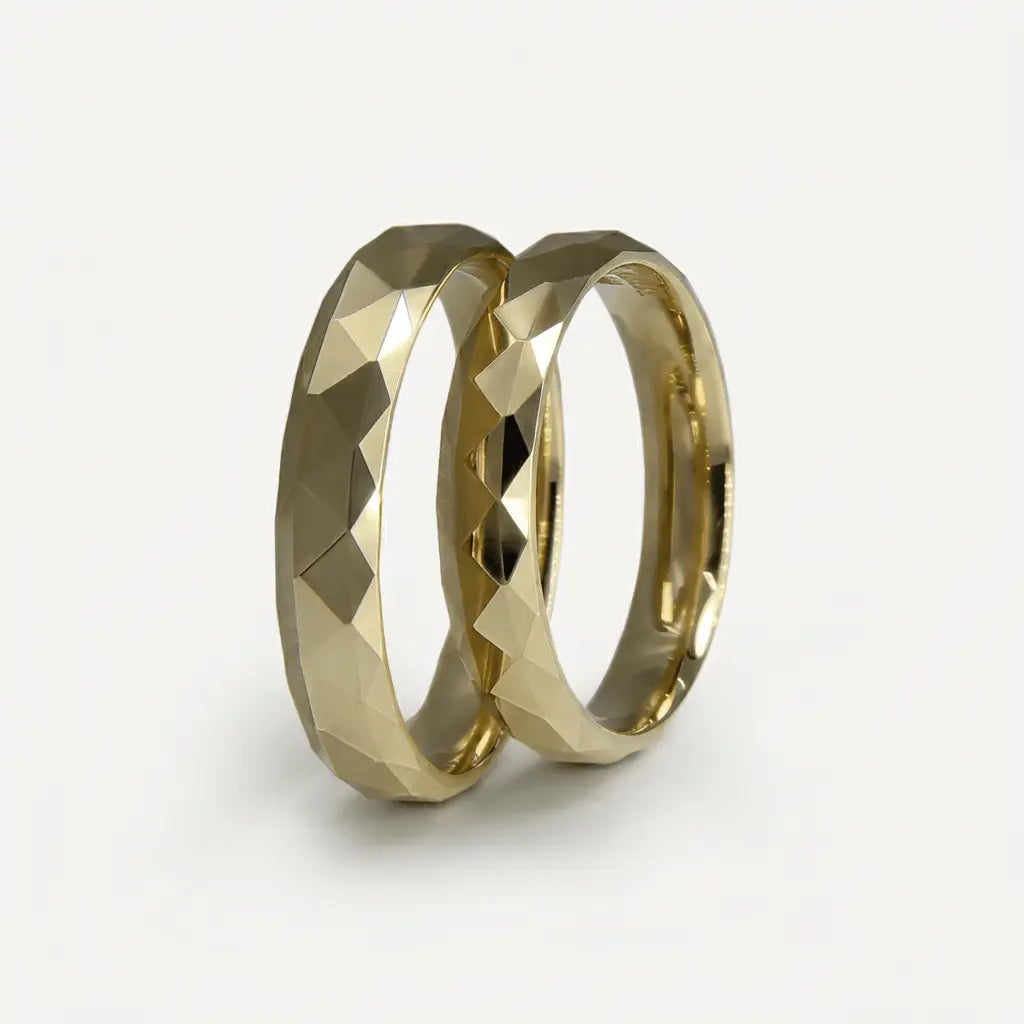4mm Gold Wedding Band – Multi Faceted – 9ct/14ct/18ct Gold
